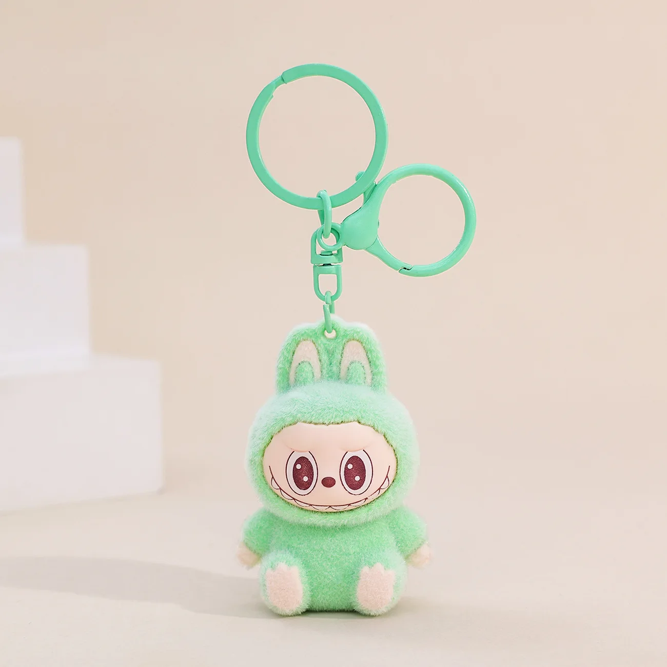 Sitting Labubu Doll Keychain External Implantation Fluff Pvc Toy Phone Ornaments Bag Charms Car Keychain Christmas Gifts Sitting Labubu Doll Keychain External Implantation Fluff Pvc Toy Phone Ornaments Bag Charms Car Keychain Christmas Gifts