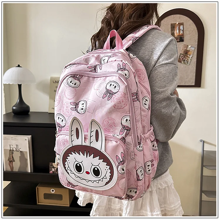 Large Capacity Cartoon Labubu Student Backpack Waterproof Kawaii Brown Monster Kids Cute Shouder Bag Elementary School Use Large Capacity Cartoon Labubu Student Backpack Waterproof Kawaii Brown Monster Kids Cute Shouder Bag Elementary School Use