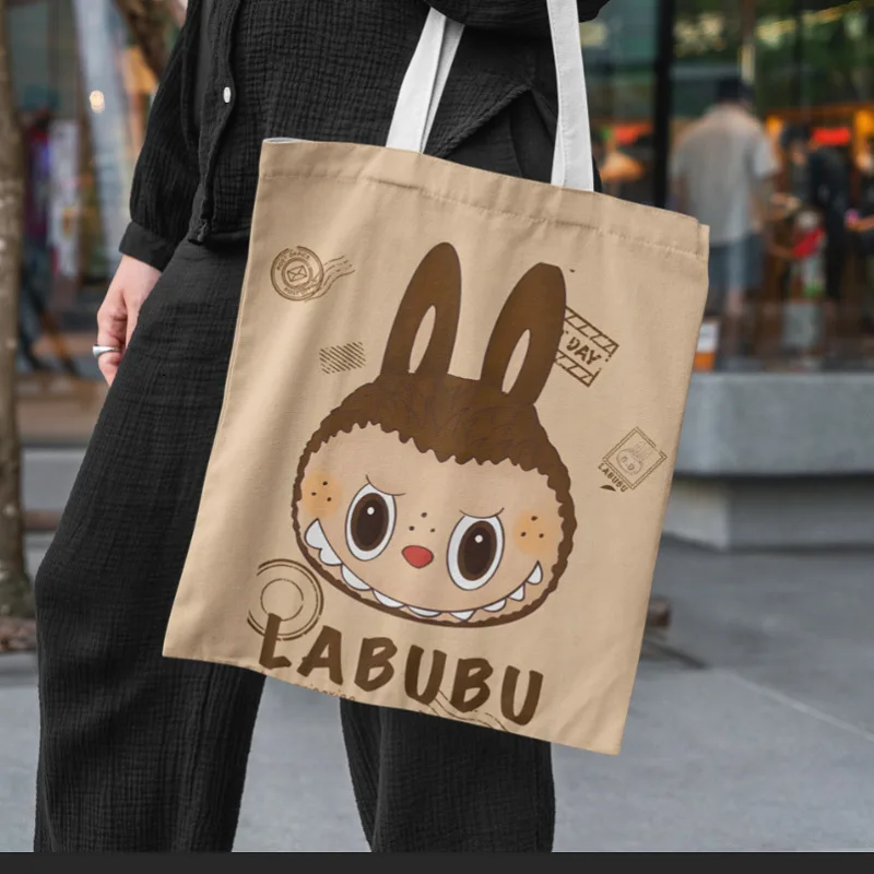 Hot 19 Styles Labubu Canvas Storage Bag Female Cute Cartoon Shopping HandBag Casual Student Shoulder Bag Hot 19 Styles Labubu Canvas Storage Bag Female Cute Cartoon Shopping HandBag Casual Student Shoulder Bag