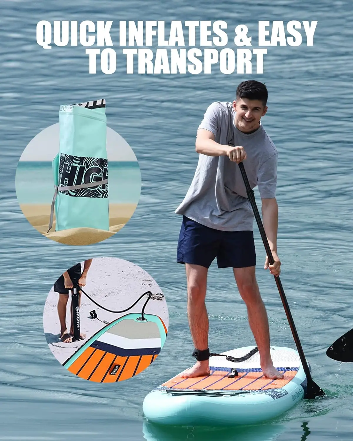 Inflatable Stand Up Paddle Board 10'6''/11' Premium SUP W Accessories & Backpack, Wide Stance, Surf Control, Non-Slip Dec Inflatable Stand Up Paddle Board 10'6''/11' Premium SUP W Accessories & Backpack, Wide Stance, Surf Control, Non-Slip Dec