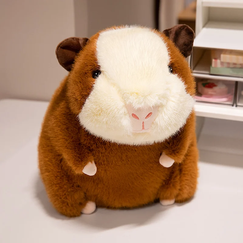 25-40cm Cartoon Round Dutch Pig Plush Doll Simulation Brown Yellow Dutch Pig Animal Stuffed Home Decor Gift For Boys And Girls