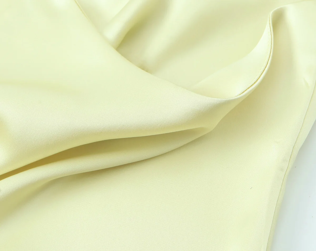 European and American cross-border women's French silk satin texture suspender dress for women summer slimming long dress European and American cross-border women's French silk satin texture suspender dress for women summer slimming long dress