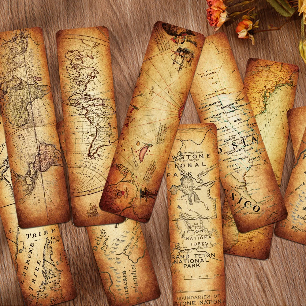 30pcs Vintage Map Bookmarks Reading Pages Books Tagged School Stationary Supplies DIY Aesthetic Bookmark Students Creative Gifts 30pcs Vintage Map Bookmarks Reading Pages Books Tagged School Stationary Supplies DIY Aesthetic Bookmark Students Creative Gifts
