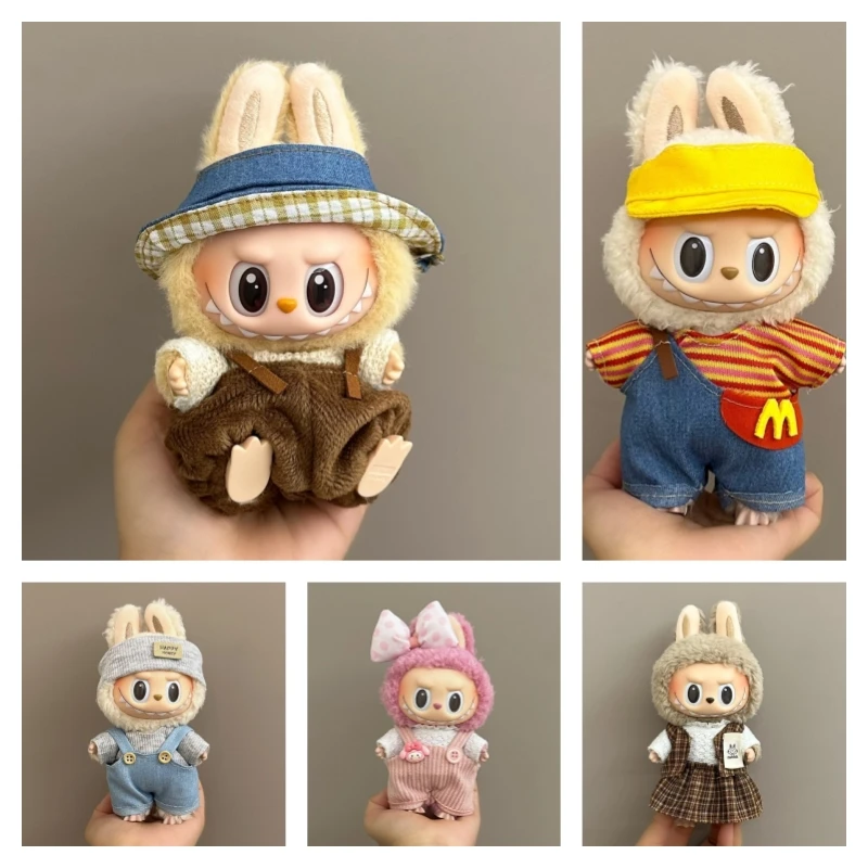 Labubu Doll Clothes Set for V1/V2 Ropa Labubu Dolls Strap Pants Set Cute Skirt Overalls Accessories Children's Toy Gifts