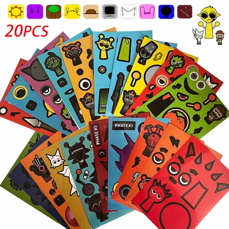 Sprunki Wedding Stickers Make Your Own Sprunki Sticker Make A Face Stickers for Kids DIY Stickers Party Supplies Crafts Gift Sprunki Wedding Stickers Make Your Own Sprunki Sticker Make A Face Stickers for Kids DIY Stickers Party Supplies Crafts Gift