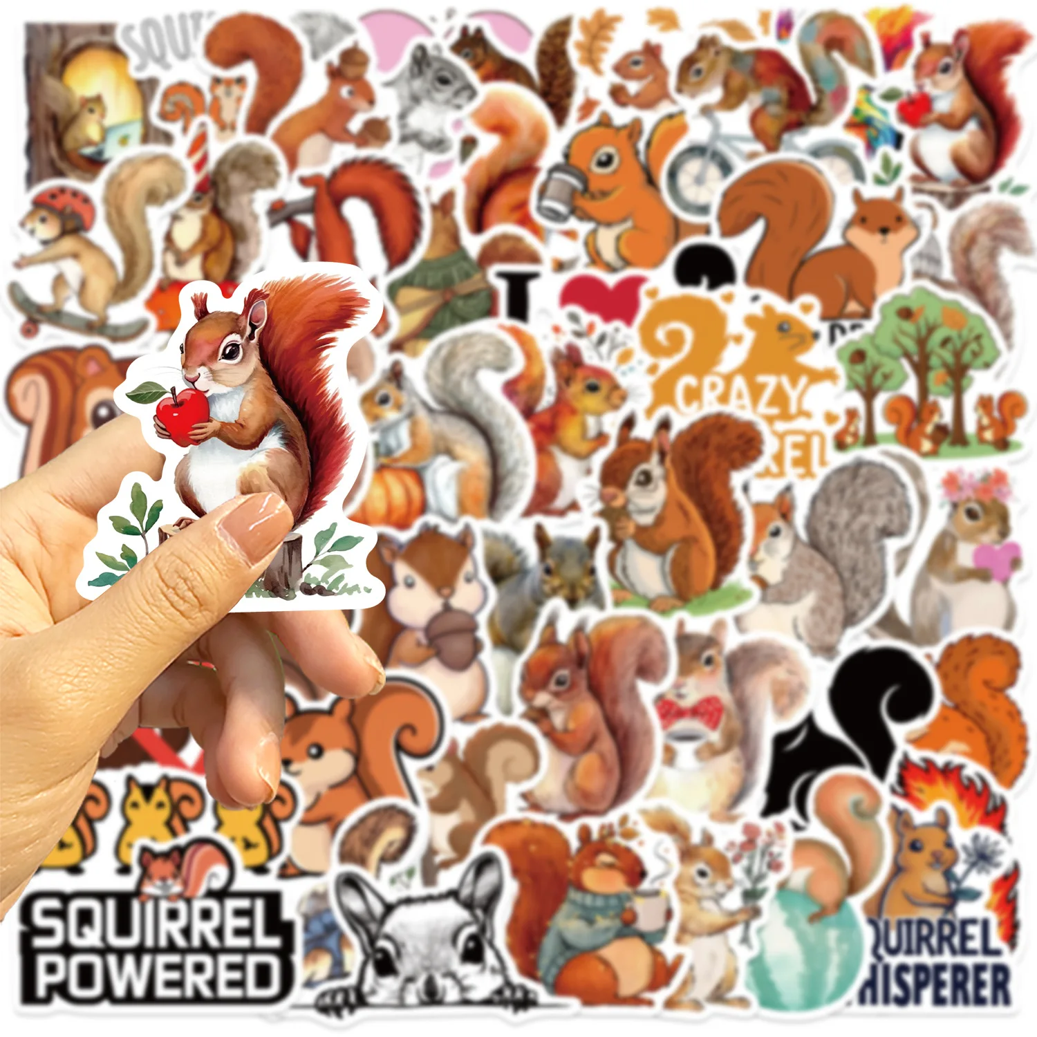 50pcs Squirrel Series Cartoon Cute Waterproof Sticker Skateboarding Snowboard Decorative Mobile Phone Retro Vinyl Sticker 50pcs Squirrel Series Cartoon Cute Waterproof Sticker Skateboarding Snowboard Decorative Mobile Phone Retro Vinyl Sticker