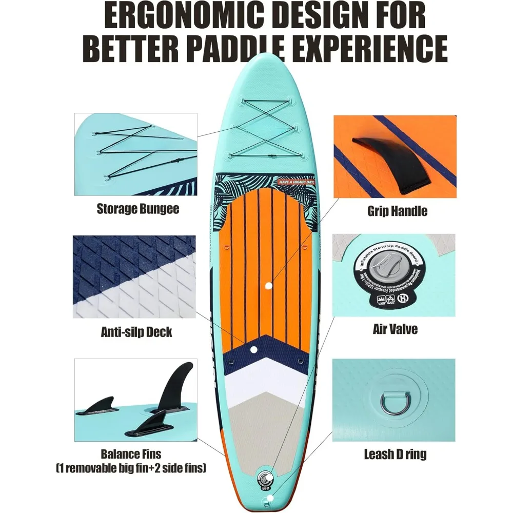Inflatable stand-up paddle board, wide attitude, surf control, non-slip deck, leash, youth and adult stand-up boat Inflatable stand-up paddle board, wide attitude, surf control, non-slip deck, leash, youth and adult stand-up boat
