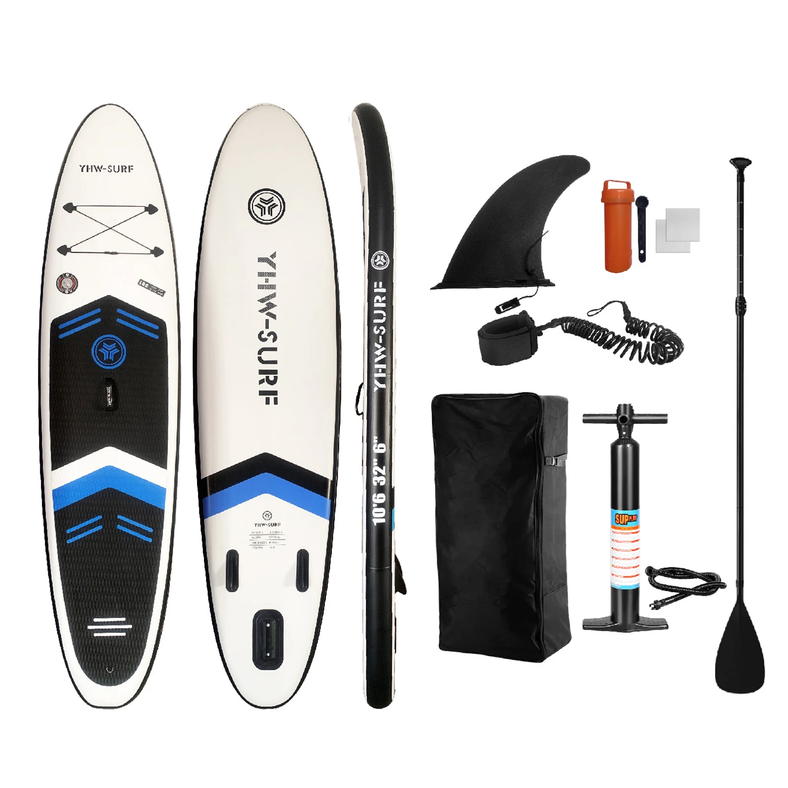 10.6ft Surfboard PVC Inflatable Paddle Board Seaside Beach Water-skiing Stand Up Paddle Board with Foot Rope 10.6ft Surfboard PVC Inflatable Paddle Board Seaside Beach Water-skiing Stand Up Paddle Board with Foot Rope