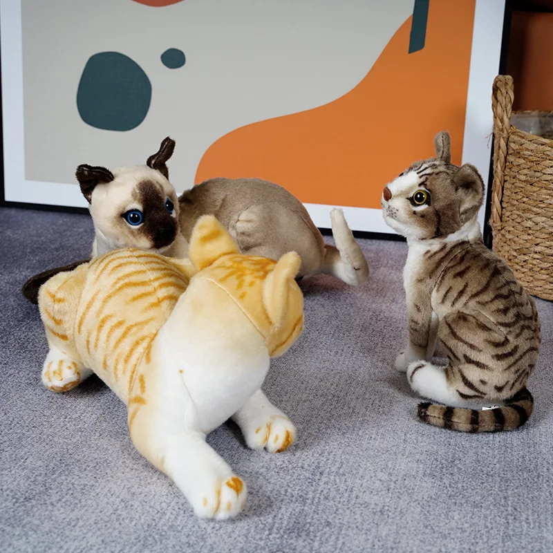1pc 4 Colors INS Like Real Prone Cat Plush Doll Stuffed Pure Colors Grey White Yellow Kitten Toy Pets Animal Kids Gift 1pc 4 Colors INS Like Real Prone Cat Plush Doll Stuffed Pure Colors Grey White Yellow Kitten Toy Pets Animal Kids Gift