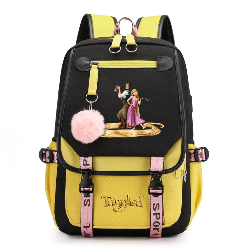Tangled Rapunzel Princess Backpacks Teenager USB Charging Laptop Backpack Women Men Rucksack Travel Bag Mochila Tangled Rapunzel Princess Backpacks Teenager USB Charging Laptop Backpack Women Men Rucksack Travel Bag Mochila