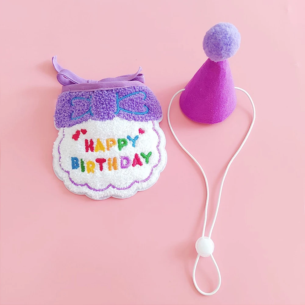 Pet Birthday Scarf Happy Birthday Hat Embroidered Bib Pet Dog Costume Accessory for Party Pet Holiday Birthday Decoration Gifts Pet Birthday Scarf Happy Birthday Hat Embroidered Bib Pet Dog Costume Accessory for Party Pet Holiday Birthday Decoration Gifts