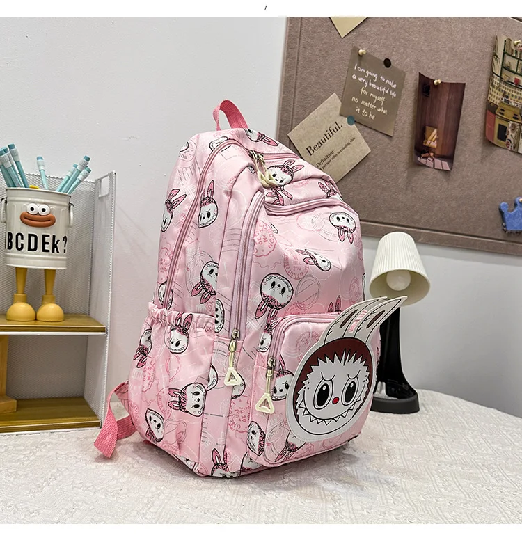 Large Capacity Cartoon Labubu Student Backpack Waterproof Kawaii Brown Monster Kids Cute Shouder Bag Elementary School Use Large Capacity Cartoon Labubu Student Backpack Waterproof Kawaii Brown Monster Kids Cute Shouder Bag Elementary School Use