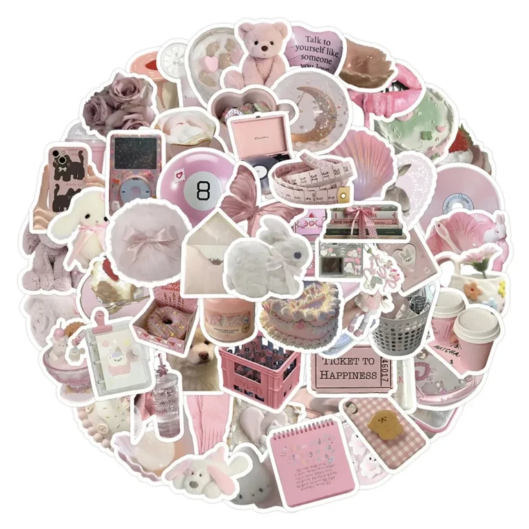 500pcs/Roll Cute Food Cat Cartoon Sealing Stickers Creativity DIY PVC Laptop Decals Decoration Stiker Reward Gift Toys