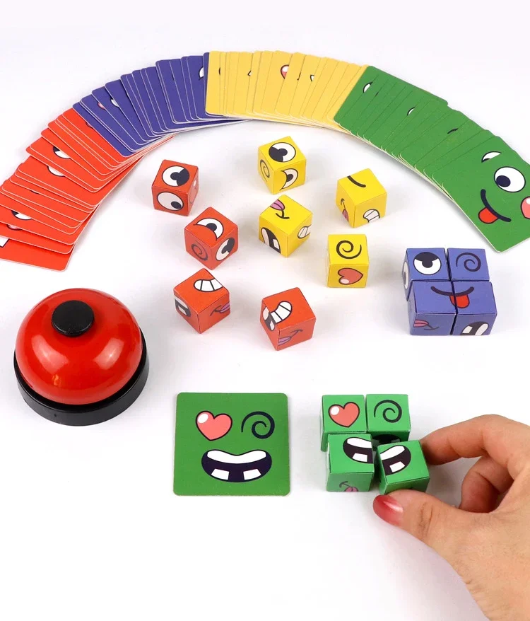 Kids Face Change Expression Puzzle Building Blocks Montessori Cube Table Game Toy Early Educational Toys for Children Gifts Kids Face Change Expression Puzzle Building Blocks Montessori Cube Table Game Toy Early Educational Toys for Children Gifts
