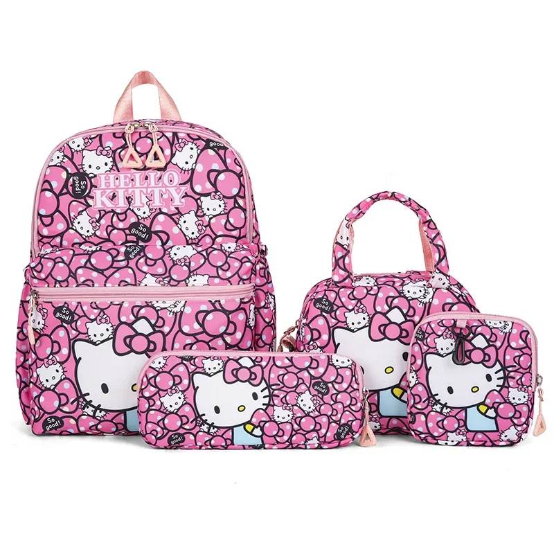 4pcs Kuromi Backpack, Pencil Case, Shoulder Bag, Wallet Set, Hello Kitty Sanrio School Bag, Melody Casual Outdoor Daypack 4pcs Kuromi Backpack, Pencil Case, Shoulder Bag, Wallet Set, Hello Kitty Sanrio School Bag, Melody Casual Outdoor Daypack