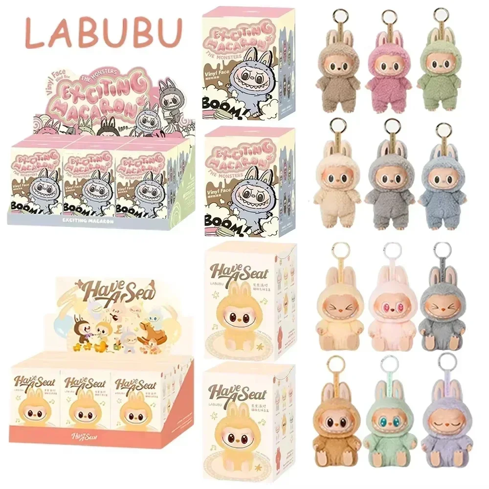 2025 New Labubu V3 Generation Series THE MONSTERS Have a Seat  Vinyl Face Plush Toy Series Blind Box Heartbeat Macaron 3rd