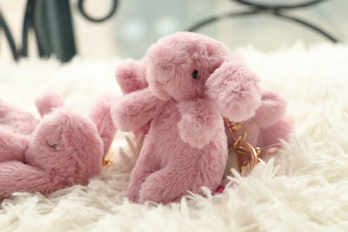 Stuffed Animals Cute Cartoon Rabbit Keychain Love Pompom Trinket Toy Girl Bag Car Keychain Mobile Phone Pendant Jewelry Gift Stuffed Animals Cute Cartoon Rabbit Keychain Love Pompom Trinket Toy Girl Bag Car Keychain Mobile Phone Pendant Jewelry Gift