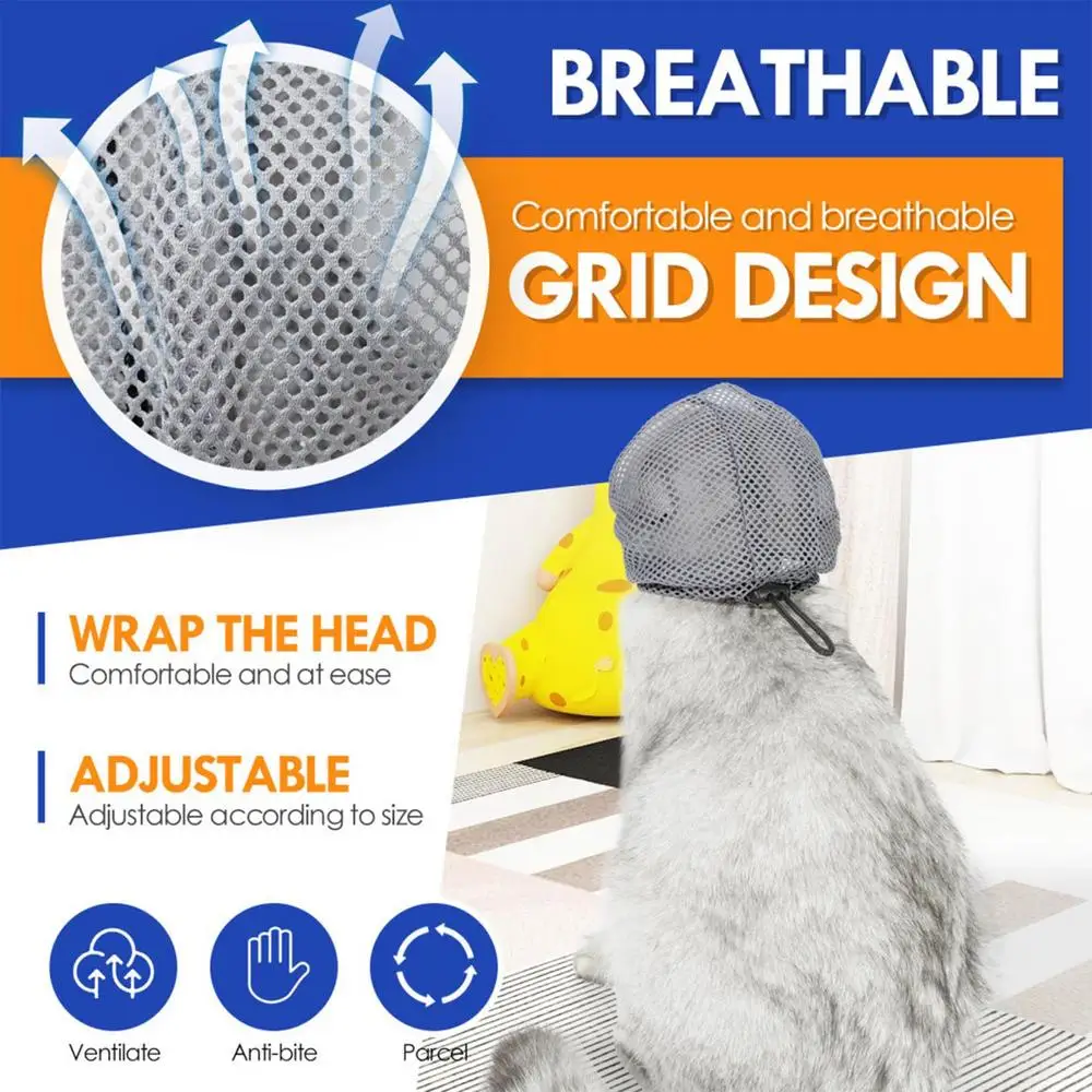 Cat Anti Bite Muzzles Breathable Cat Travel Tools Bath Grooming Supplies Adjustable Kitten Muzzles Anti Scratch Pet Supplies