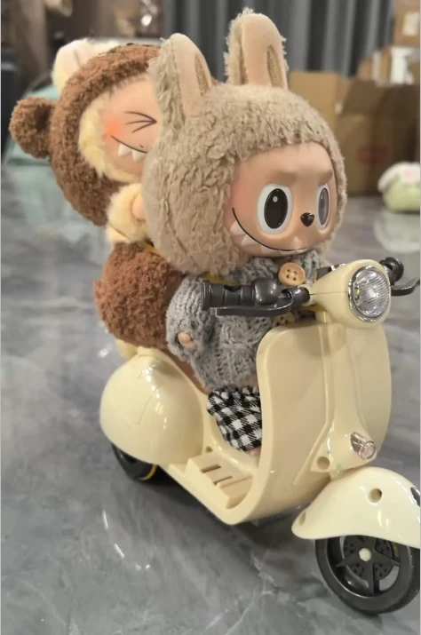 Labubu Doll Mini Electric Motorcycle with Music Lamplight Kawaii Motor Toys for Dolls Cute Labubu Doll Accessories Birthday Gift Labubu Doll Mini Electric Motorcycle with Music Lamplight Kawaii Motor Toys for Dolls Cute Labubu Doll Accessories Birthday Gift