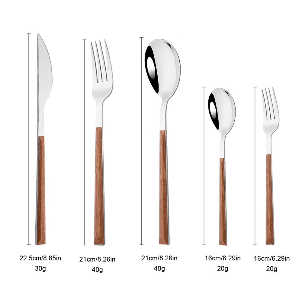 Imitation Wood Handle Cutlery Set Western Stainless Steel Tableware Set 16/24/30Pcs Kitchen Knife Fork Spoon Dinnerware Set Imitation Wood Handle Cutlery Set Western Stainless Steel Tableware Set 16/24/30Pcs Kitchen Knife Fork Spoon Dinnerware Set