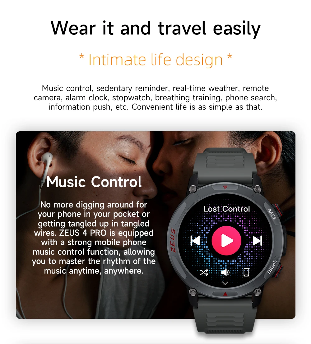 LOKMAT ZEUS 4 PRO Smart Watch 1.43 Amoled Round Screen BT Calls Smartwatches Fitness Tracker Heart Rate Monitor for Smart Phone
