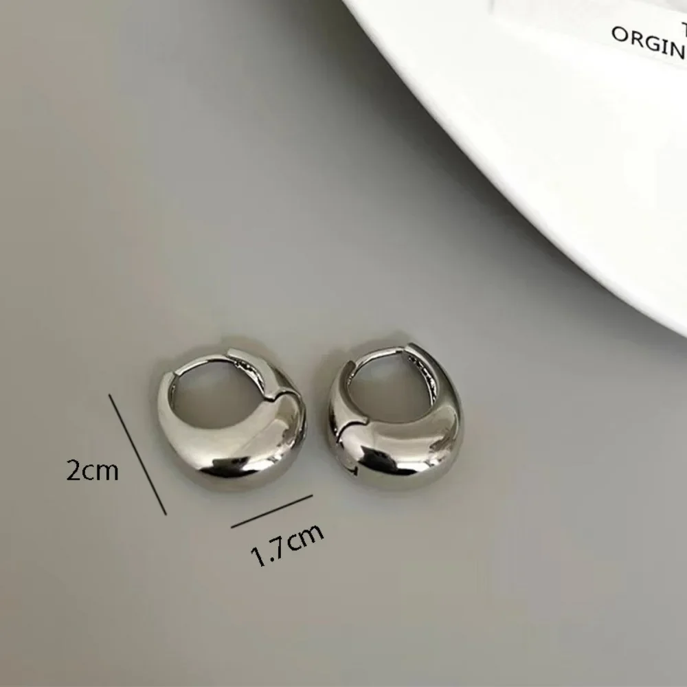 Stainless Steel Smooth Metal Chunky Hoop Earrings For Women Girls Fashion Round Circle Hoops Statement Earrings Punk Jewelry Stainless Steel Smooth Metal Chunky Hoop Earrings For Women Girls Fashion Round Circle Hoops Statement Earrings Punk Jewelry