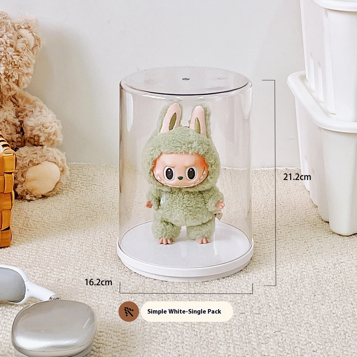 Labubu Pendant Display Box Rotating Transparent Labubu Doll Handmade Blind Box Storage Display Stand Decorative Ornament Gifts