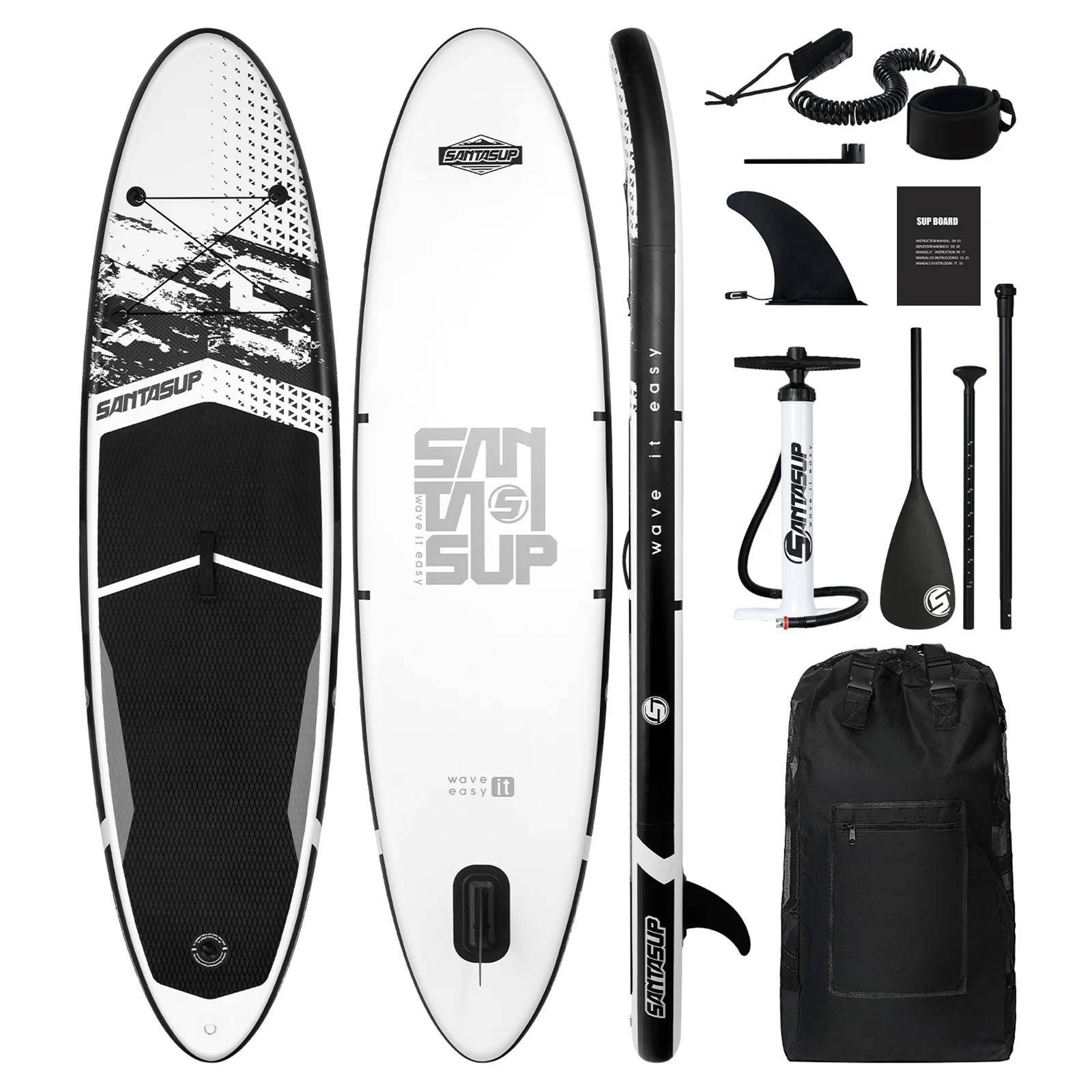 Inflatable Paddle Board for Beginner, Non-Slip Professional Surfboard with Pump Backpack Accessories, SUP Water Skiing