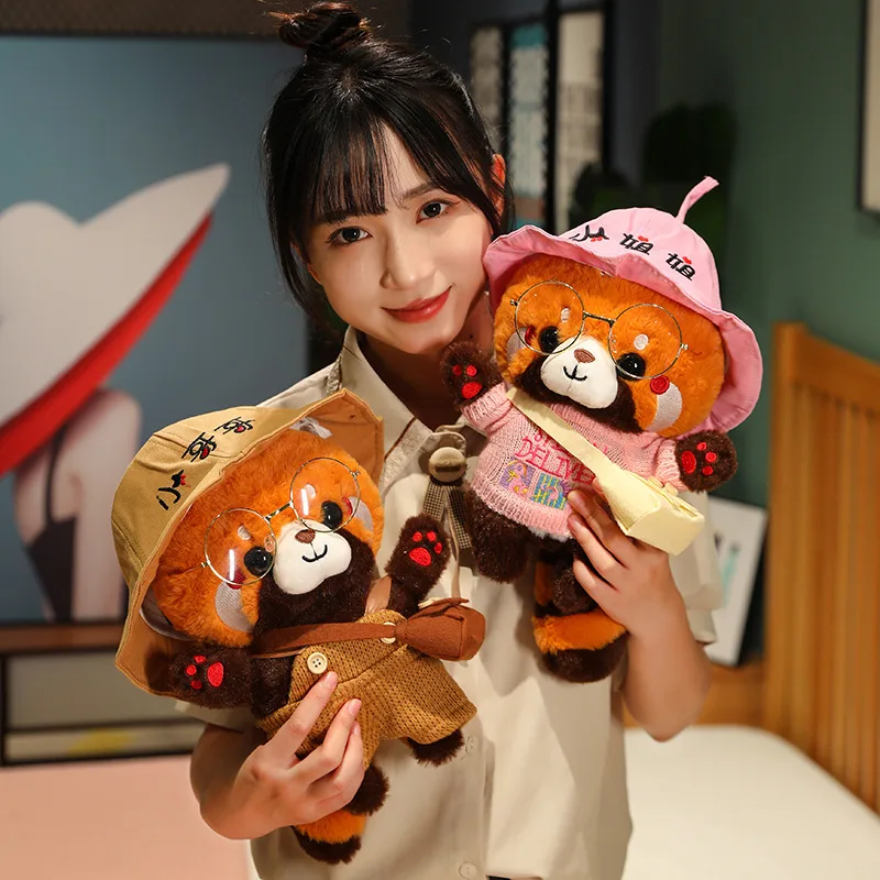 30cm cute raccoon into red brown red panda cosplay dress up plush toy Plush animal Soft pillow birthday gift for children 30cm cute raccoon into red brown red panda cosplay dress up plush toy Plush animal Soft pillow birthday gift for children