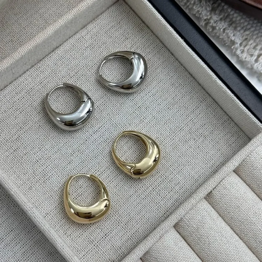 Stainless Steel Smooth Metal Chunky Hoop Earrings For Women Girls Fashion Round Circle Hoops Statement Earrings Punk Jewelry Stainless Steel Smooth Metal Chunky Hoop Earrings For Women Girls Fashion Round Circle Hoops Statement Earrings Punk Jewelry