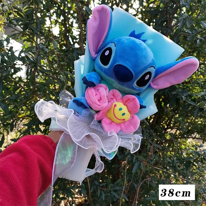 Lilo & Stitch Bouquet Major Holiday Gift PVC Rose Sunflower Anime Stuffed Doll Birthday Girl Valentine'S Christmas Day Girl Gift Lilo & Stitch Bouquet Major Holiday Gift PVC Rose Sunflower Anime Stuffed Doll Birthday Girl Valentine'S Christmas Day Girl Gift