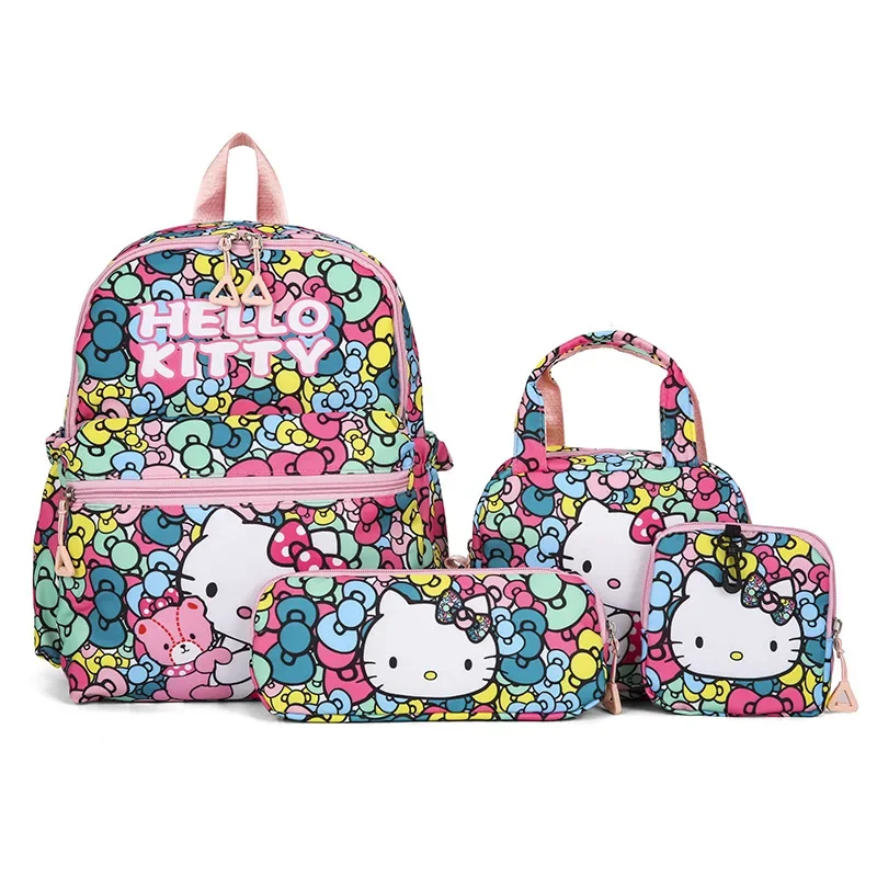 4pcs Kuromi Backpack, Pencil Case, Shoulder Bag, Wallet Set, Hello Kitty Sanrio School Bag, Melody Casual Outdoor Daypack 4pcs Kuromi Backpack, Pencil Case, Shoulder Bag, Wallet Set, Hello Kitty Sanrio School Bag, Melody Casual Outdoor Daypack