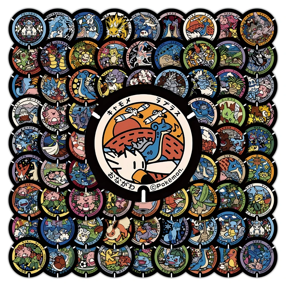 50/108pcs Kawaii Anime Pokemon Stickers Cute Pikachu Eevee Cartoon Decals Laptop Phone Scrapbook Classic Kids Sticker Toy