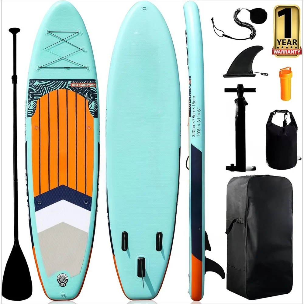 Inflatable stand-up paddle board, wide attitude, surf control, non-slip deck, leash, youth and adult stand-up boat