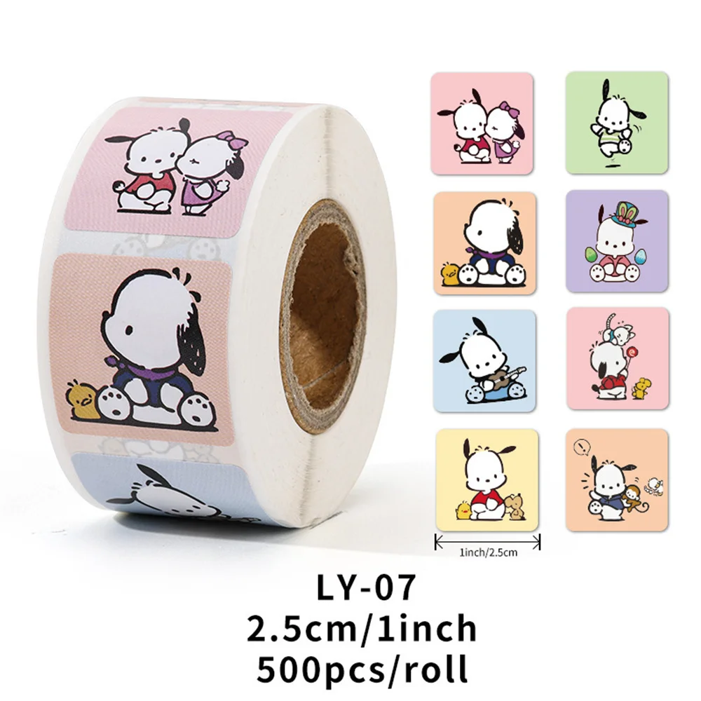 500Pcs/Roll Sanrio Stickers Kawaii Hello Kitty Melody Kuromi Cinnamoroll Luggage Graffiti Decals Kid Toy Decoration Sticker Gift 500Pcs/Roll Sanrio Stickers Kawaii Hello Kitty Melody Kuromi Cinnamoroll Luggage Graffiti Decals Kid Toy Decoration Sticker Gift