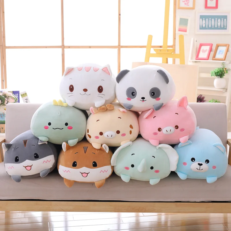 Animal Sweet Dinosaur Pig Cat Bear Plush Toy Soft Cartoon Panda Hamster Elephant Deer Stuffed Doll Baby Pillow Gift