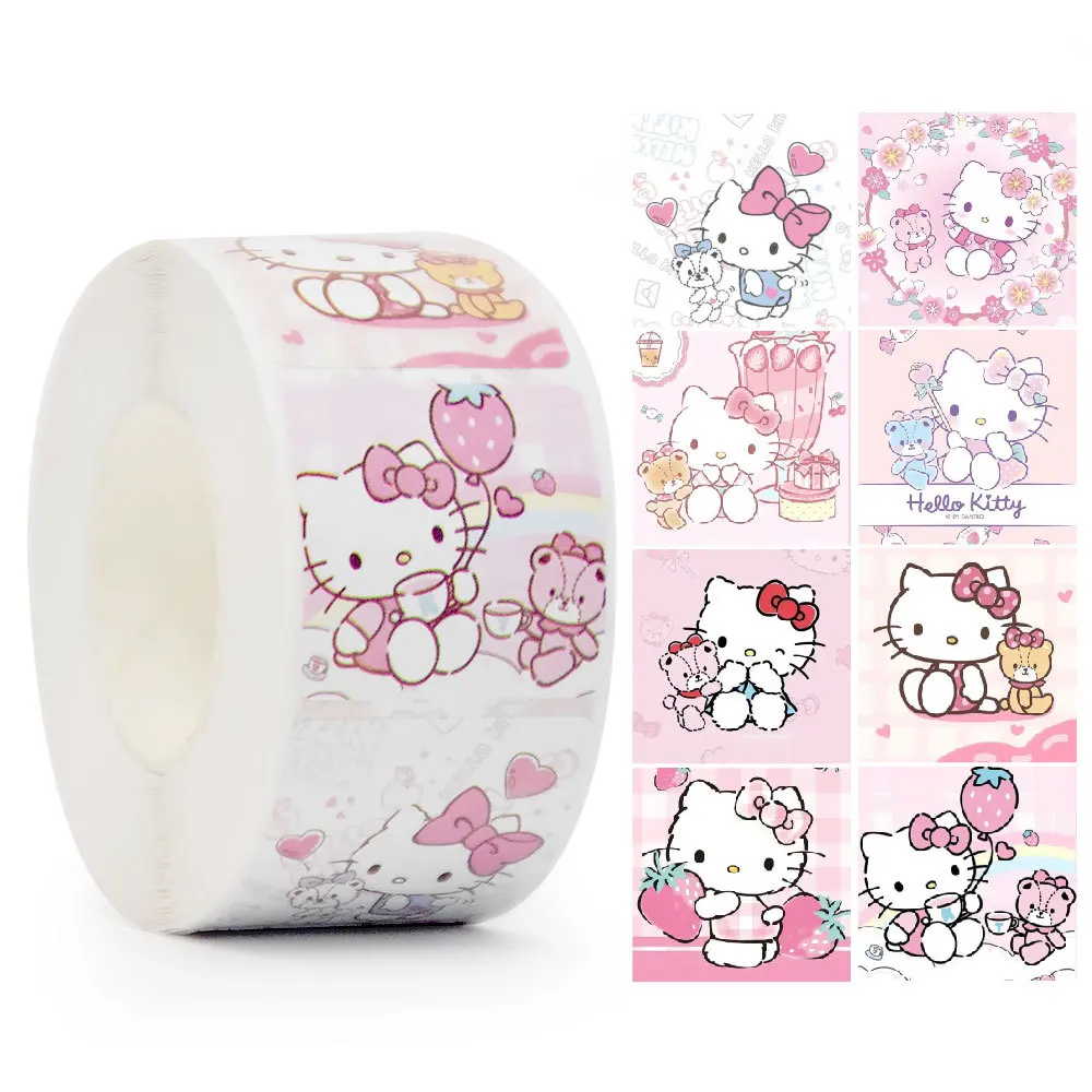 500Pcs/Roll Sanrio Stickers Kawaii Hello Kitty Melody Kuromi Cinnamoroll Luggage Graffiti Decals Kid Toy Decoration Sticker Gift 500Pcs/Roll Sanrio Stickers Kawaii Hello Kitty Melody Kuromi Cinnamoroll Luggage Graffiti Decals Kid Toy Decoration Sticker Gift