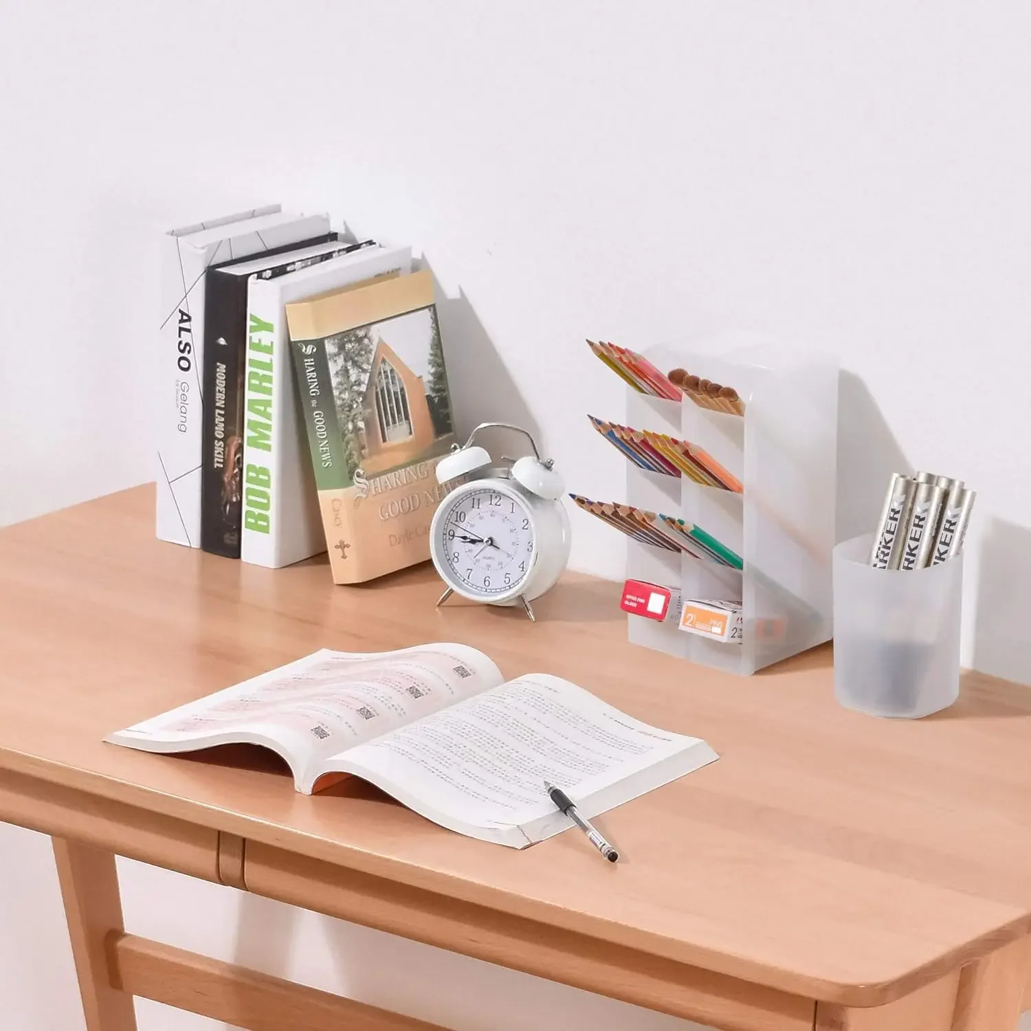 Pen Organizer Desk Organization Cute Desk Pencil Markers Cup Holder Storage Box Set Multi-Functional Stationary for Home Office