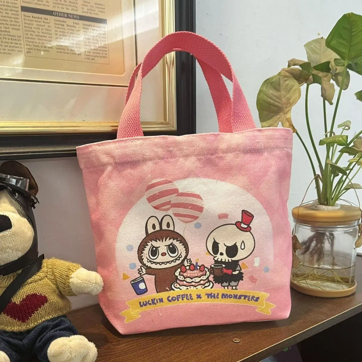 New Labubu Lunchbox Bag Canvas Tote Portable Fashion Large Capacity Tote Bento Bag Go To Work Lunch Bag New Labubu Lunchbox Bag Canvas Tote Portable Fashion Large Capacity Tote Bento Bag Go To Work Lunch Bag