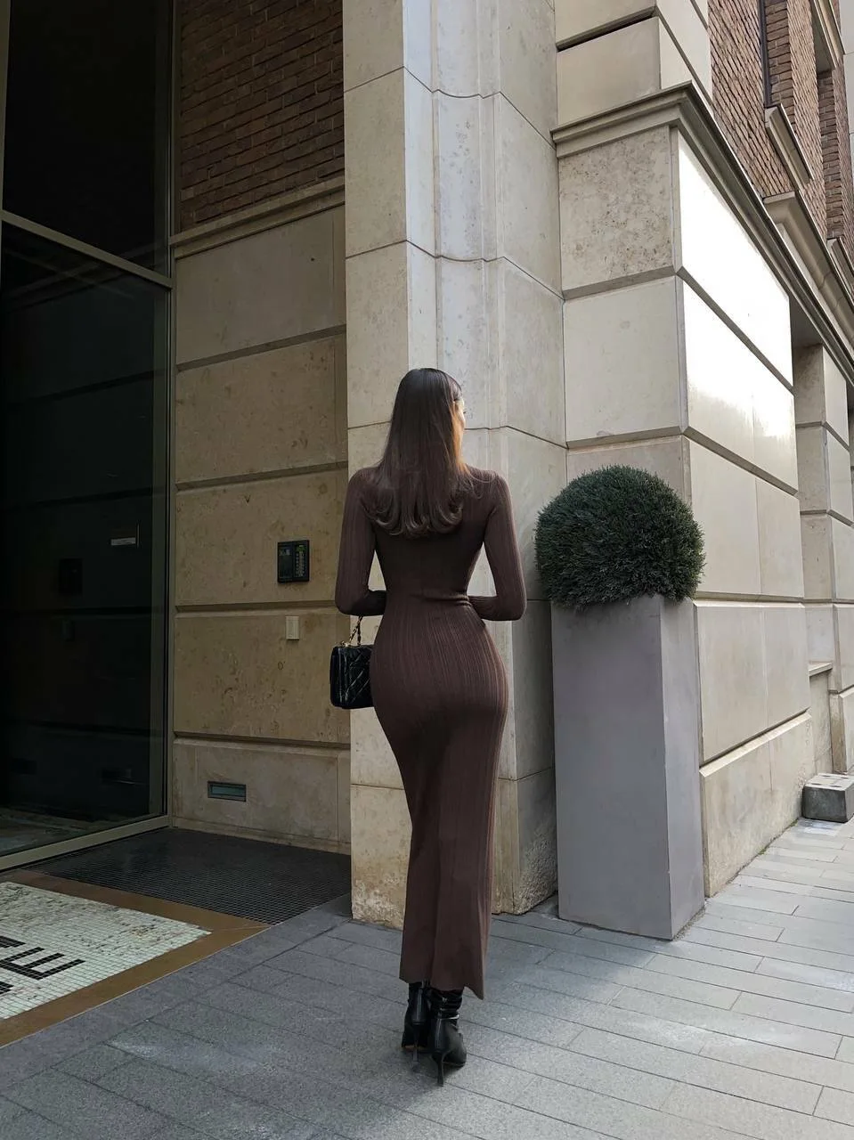Women Elegant Long Sleeve Knitted Maxi Dress High Neck Bottoming Striped Sweater Slim Long Dress Bodycon Party Club Streetwear Women Elegant Long Sleeve Knitted Maxi Dress High Neck Bottoming Striped Sweater Slim Long Dress Bodycon Party Club Streetwear