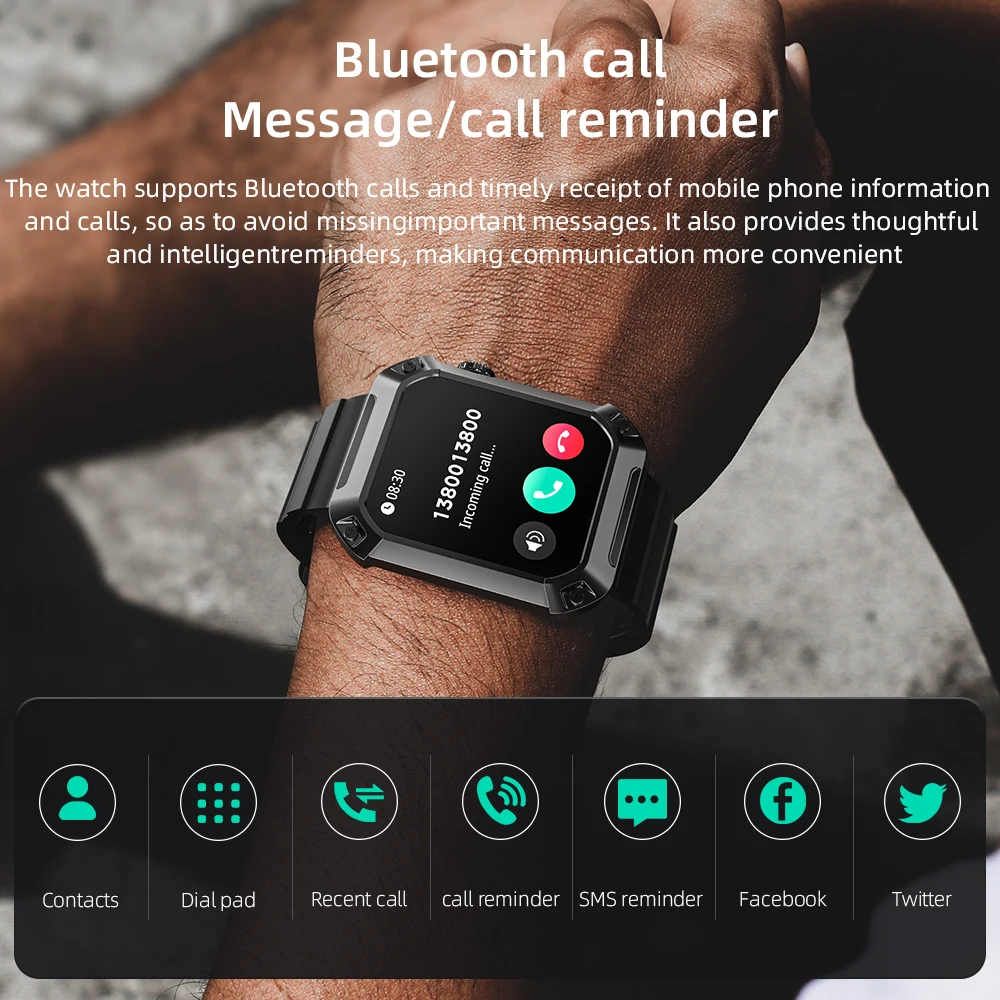 LOKMAT OCEAN 2 Pro Smart Watch Waterproof Bluetooth Calls Smartwatches 1.85 inch Touch Screen Heart Rate Monitor Fitness Tracker LOKMAT OCEAN 2 Pro Smart Watch Waterproof Bluetooth Calls Smartwatches 1.85 inch Touch Screen Heart Rate Monitor Fitness Tracker