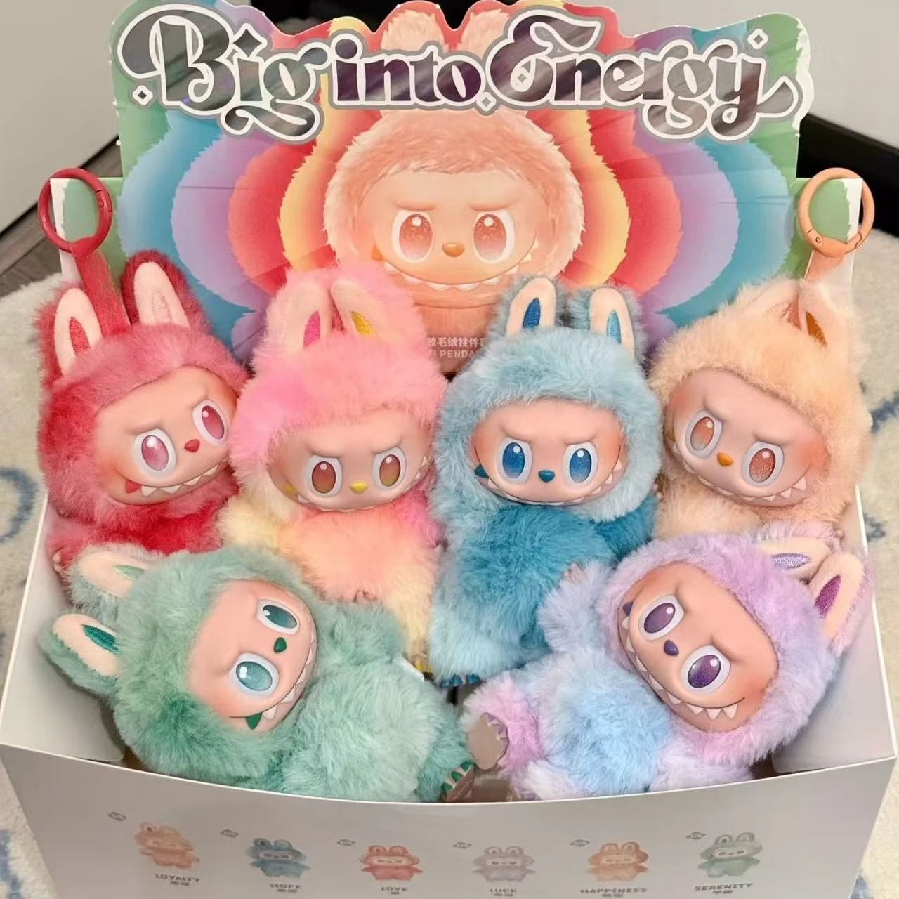 Labubu V3 Blind Box The Monsters Big Into Energy Series Blind Box Vinyl Plush Doll Pendant KeyChain Gradient Color Surprise Gift