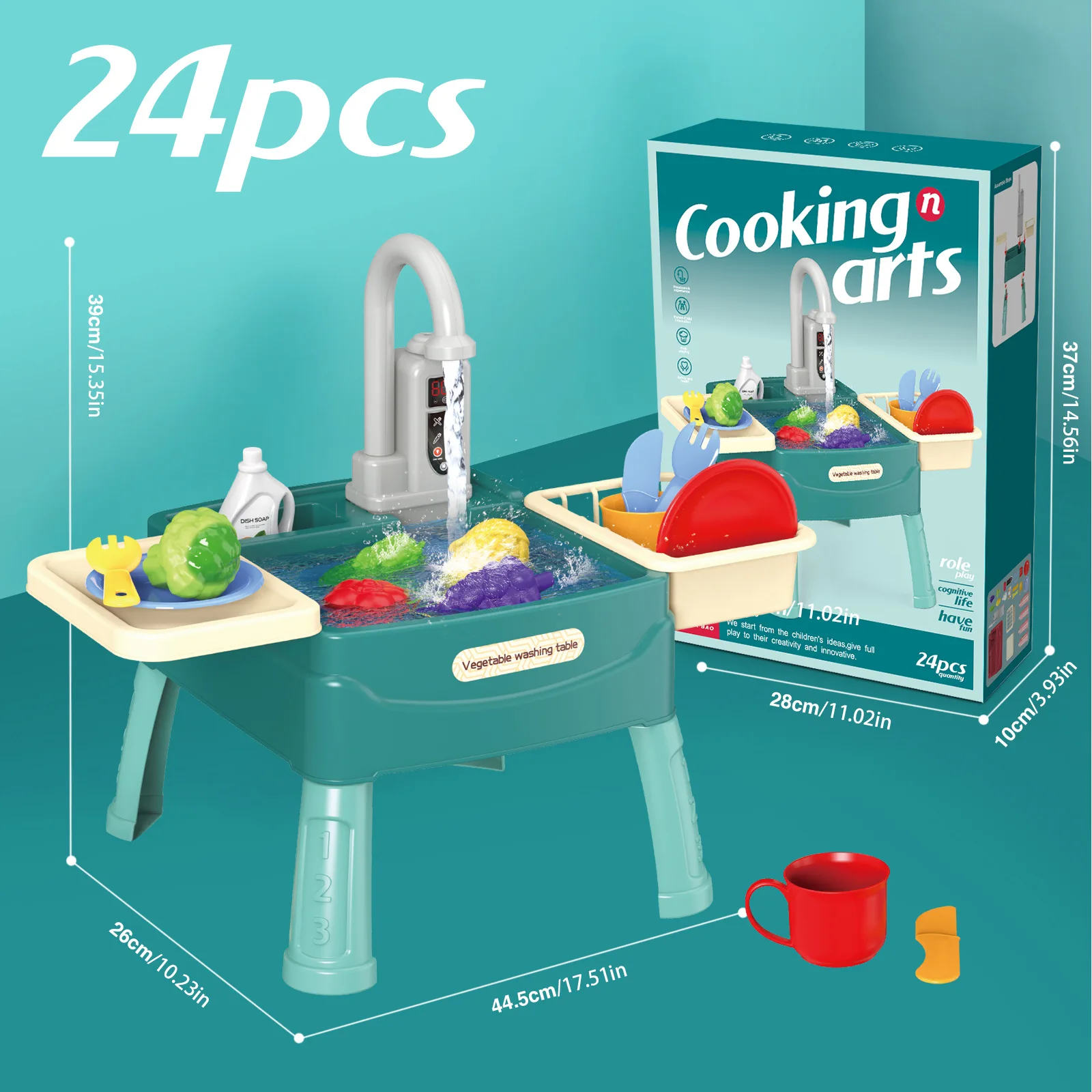 Kids Kitchen Play Sink Toy Set, Play Sink with Running Water, Kitchen Play Sink Toy Role Play Kitchen Set Gift for Boys Girls Kids Kitchen Play Sink Toy Set, Play Sink with Running Water, Kitchen Play Sink Toy Role Play Kitchen Set Gift for Boys Girls