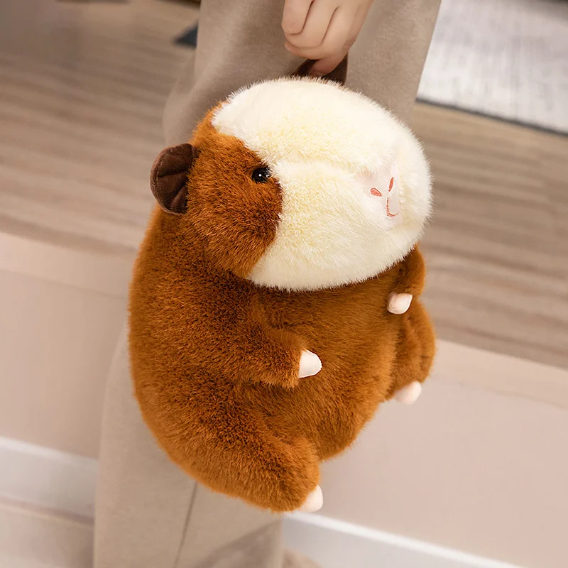 25-40cm Cartoon Round Dutch Pig Plush Doll Simulation Brown Yellow Dutch Pig Animal Stuffed Home Decor Gift For Boys And Girls