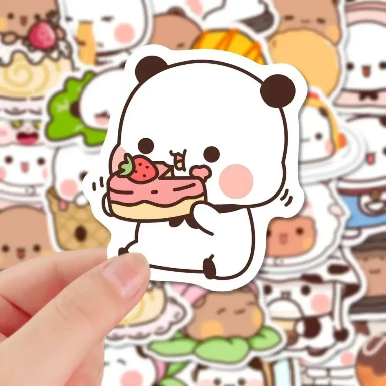 90pcs Blue Brownie Cute Animal Graffiti Stickers Children's Diy Stationery Computer Stickers Student Stationery