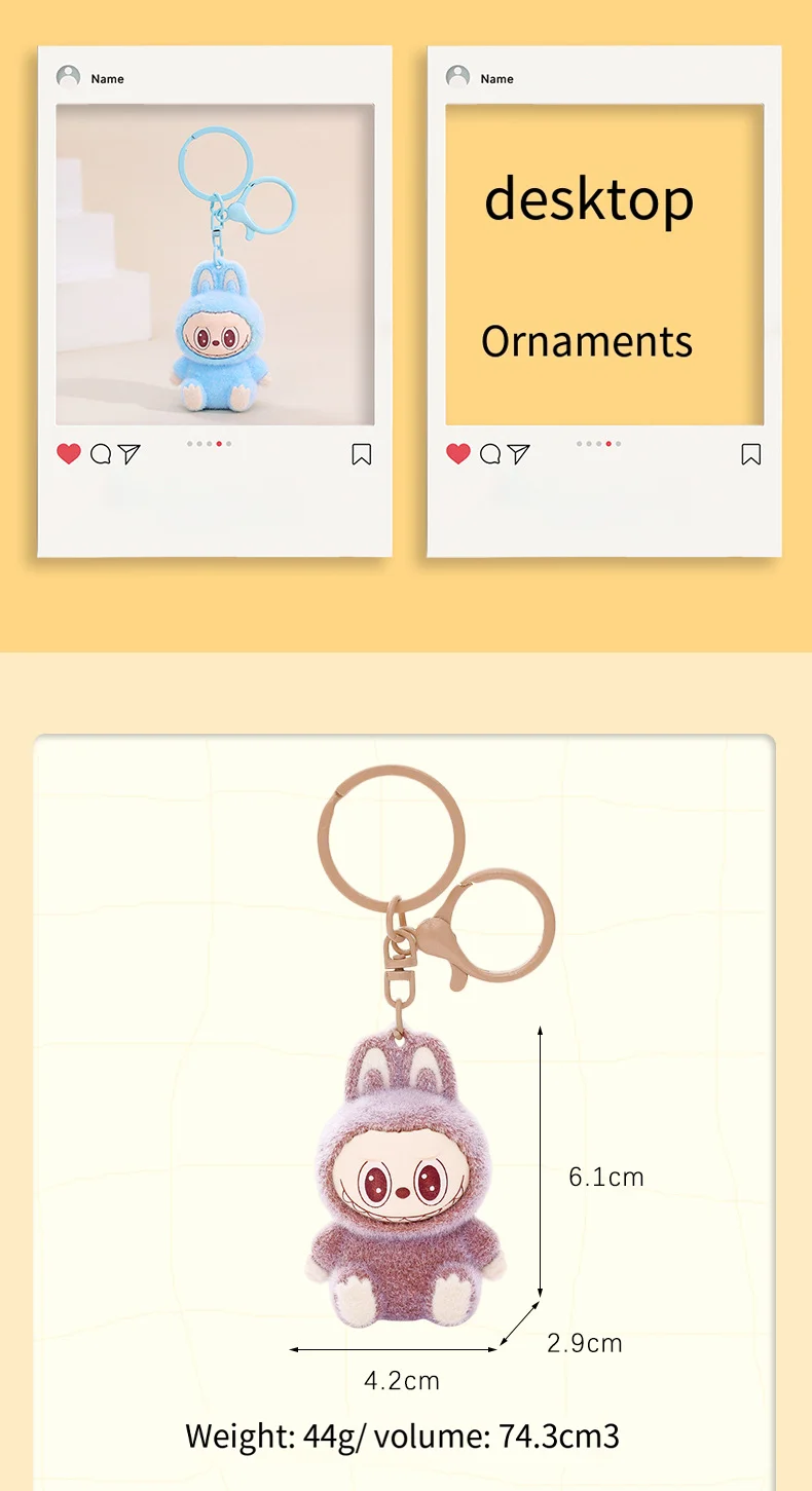 Labubu Keychain Cartoon Labubu Backpack Pendant Decorative Car Keychain Model Doll School Bag Charm Cute Keyring Festivals Gifts Labubu Keychain Cartoon Labubu Backpack Pendant Decorative Car Keychain Model Doll School Bag Charm Cute Keyring Festivals Gifts