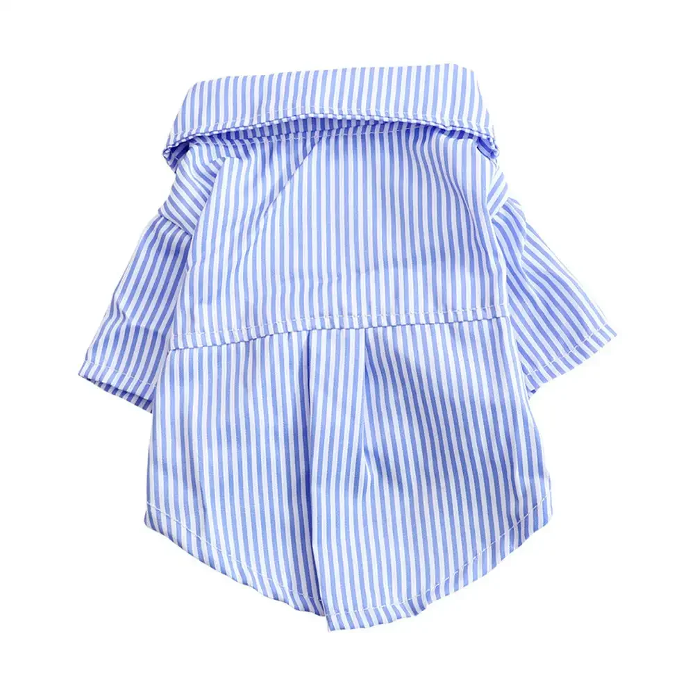 2024 Pet Dog Clothes Bowknot Striped Shirts for Dogs Clothing Cat Small Thin Summer Blue Fashion Boy Girl Chihuahua Pet Products