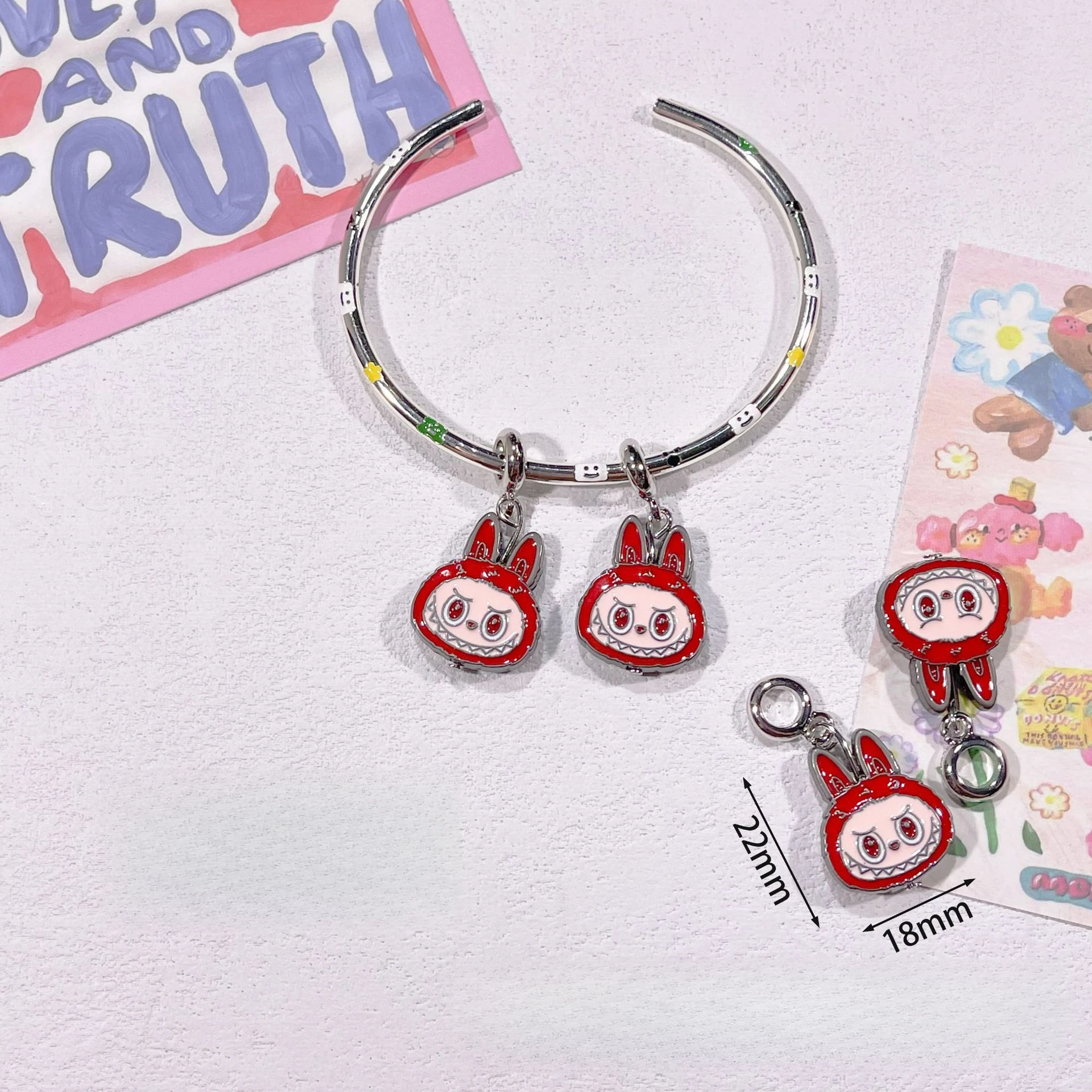 Random New Cute Labubu Three-dimensional Color Droplet Beads Bead DIY Handmade Bracelet Accessories Random New Cute Labubu Three-dimensional Color Droplet Beads Bead DIY Handmade Bracelet Accessories