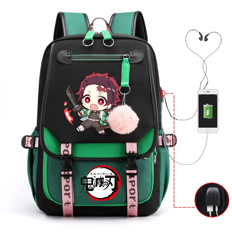 Japanese Anime Demon Slayer Backpack Nezuko Tanjirou Zenitsu Usb Bagpacks Fashion Women Men Travel Bag Girls Boys School Bags Japanese Anime Demon Slayer Backpack Nezuko Tanjirou Zenitsu Usb Bagpacks Fashion Women Men Travel Bag Girls Boys School Bags