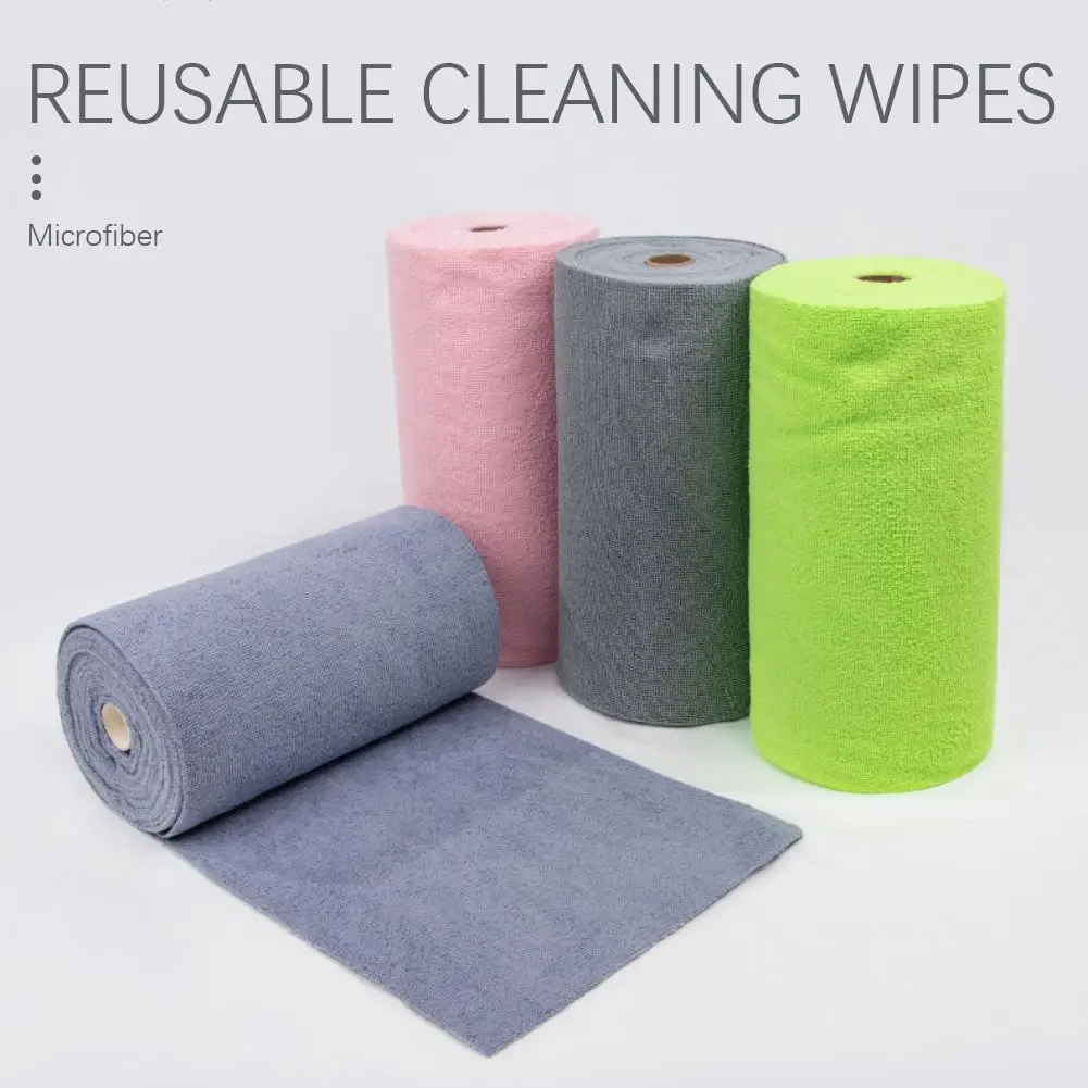 1 Roll of 20 Sheets Reusable Cleaning Wipe Household Kitchen Cloth Microfiber Towel Rolls Dish Rags Wash Paper Towel Replacement 1 Roll of 20 Sheets Reusable Cleaning Wipe Household Kitchen Cloth Microfiber Towel Rolls Dish Rags Wash Paper Towel Replacement